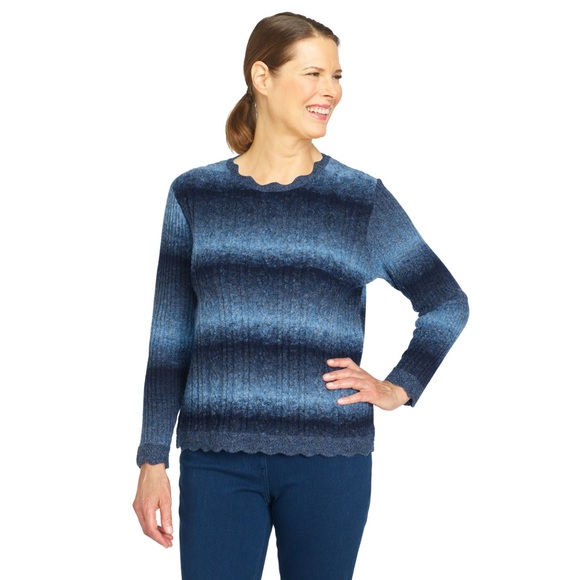 Alfred Dunner Sweaters - Alfred Dunner Navy Ombre Sweater